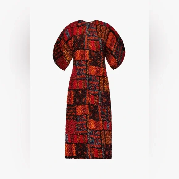 Mara Hoffman Freya Dress Popcorn Midi Todeo Print Bodycon L Celeb Style Luxury - Picture 5 of 14